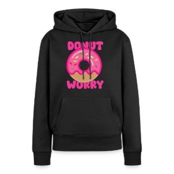 Donut-Sorge - Frauen Premium Bio Hoodie - Schwarz - Vorne - Julia (174cm)