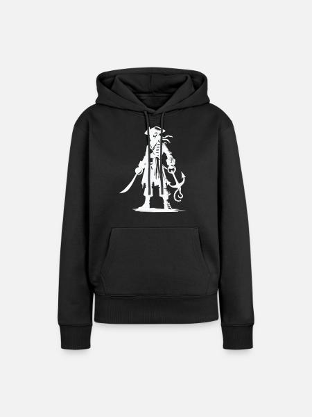 pirate - Sweat à capuche Premium bio Femme - noir