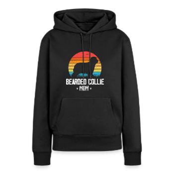 Bearded Collie - Frauen Premium Bio Hoodie - Schwarz - Vorne - Julia (174cm)