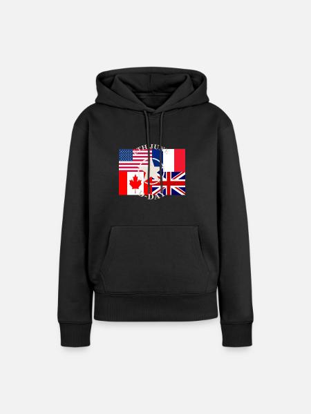 6th june D-day - Frauen Premium Bio Hoodie - Schwarz