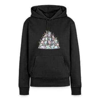 Einhhorn Haufen Lustig - Frauen Premium Bio Hoodie - Schwarz - Vorne - Julia (174cm)