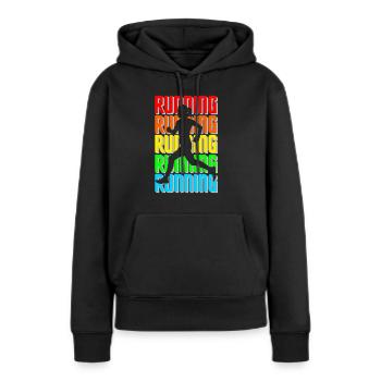 running runner jogger run jogging women - Women’s Premium Organic Hoodie - black - Front - Julia (174cm)