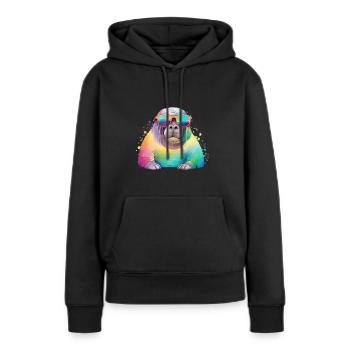 Morse frais coloré avec des lunettes de soleil - Sweat à capuche Premium bio Femme - noir - Devant - Julia (174cm)
