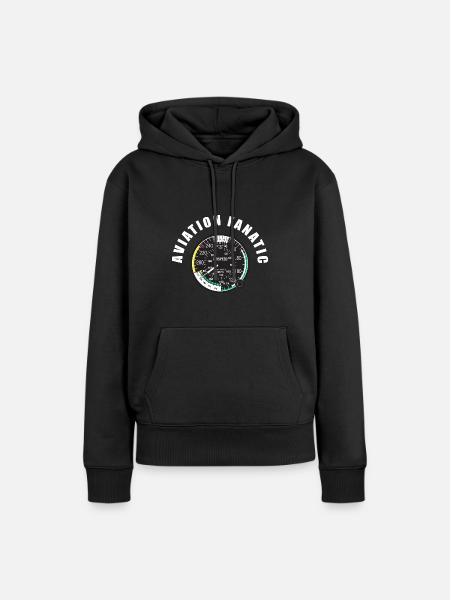 Luftfahrtfanatiker - Frauen Premium Bio Hoodie - Schwarz