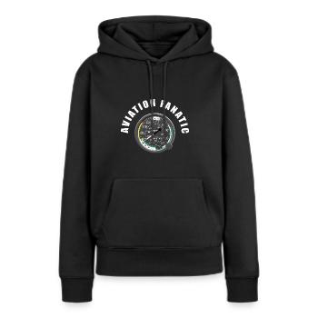 Luftfahrt fanatic - Frauen Premium Bio Hoodie - Schwarz - Vorne - Julia (174cm)