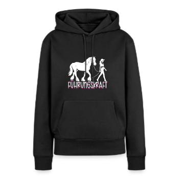 Führungskraft Pferd Reiten Geschenkidee Pferde - Frauen Premium Bio Hoodie - Schwarz - Vorne - Julia (174cm)