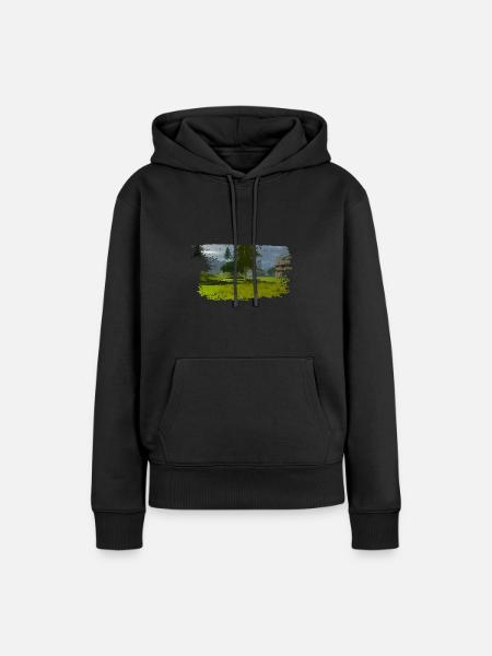 digitale Kunst Landschaft 1 - Frauen Premium Bio Hoodie - Schwarz