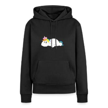 Einhorn Donut Kringel Unicorn Geschenk lustig - Frauen Premium Bio Hoodie - Schwarz - Vorne - Julia (174cm)