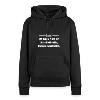 Widerstand um jeden Preis ist auch Sinnlos - Frauen Premium Bio Hoodie - Schwarz - Vorne - Julia (174cm)