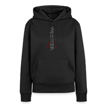 Violine Entwurf - Frauen Premium Bio Hoodie - Schwarz - Vorne - Julia (174cm)