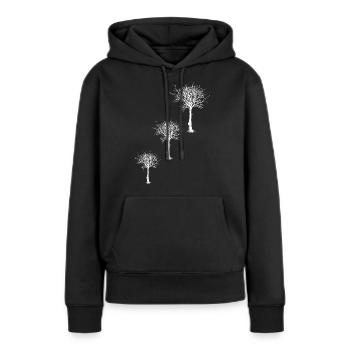arbres - Sweat à capuche Premium bio Femme - noir - Devant - Julia (174cm)