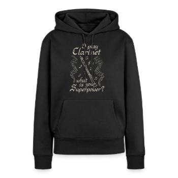 Klarinette Musikverein Orchester Geschenk - Frauen Premium Bio Hoodie - Schwarz - Vorne - Julia (174cm)