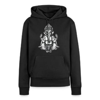 Ganesha Gottheit Hindu - Frauen Premium Bio Hoodie - Schwarz - Vorne - Julia (174cm)