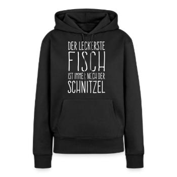 Schnitzel - Frauen Premium Bio Hoodie - Schwarz - Vorne - Julia (174cm)