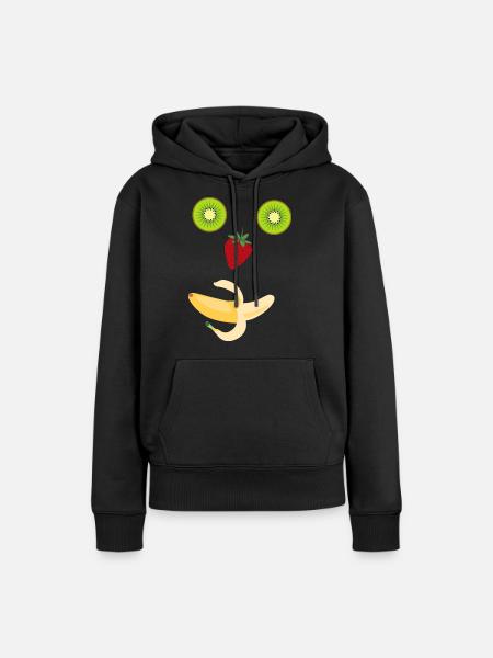 fruity face - Frauen Premium Bio Hoodie - Schwarz