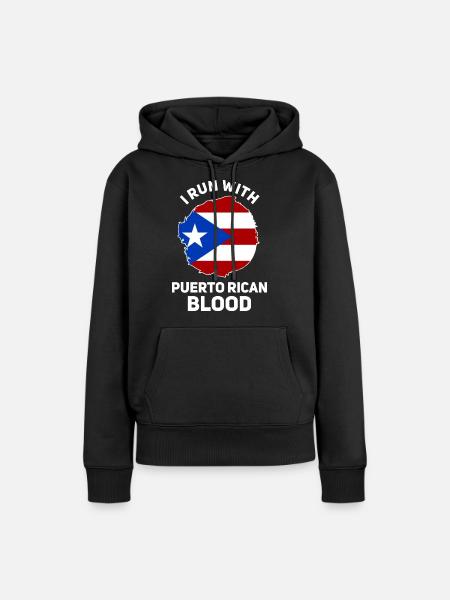 Puerto Rico - Frauen Premium Bio Hoodie - Schwarz