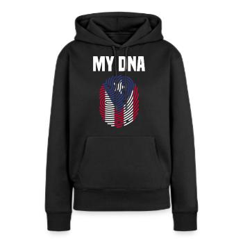 | porto rico Idées cadeaux pour le drapeau portoricain - Sweat à capuche Premium bio Femme - noir - Devant - Julia (174cm)
