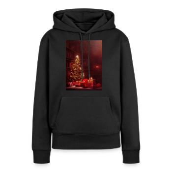 Noël 15 - Sweat à capuche Premium bio Femme - noir - Devant - Julia (174cm)