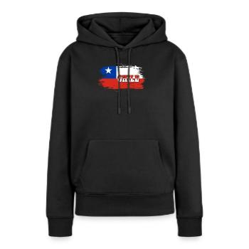 Drapeau chili / Cadeau drapeau national - Sweat à capuche Premium bio Femme - noir - Devant - Julia (174cm)