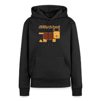 Alexa, heb das auf! - Frauen Premium Bio Hoodie - Schwarz - Vorne - Julia (174cm)