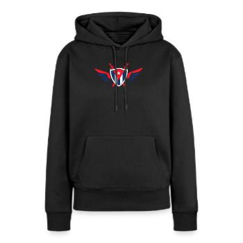 Cuba Ailes / Cadeau de La Havane Cuba Cuba - Sweat à capuche Premium bio Femme - noir - Devant - Julia (174cm)