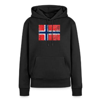 Fahne Norwegen Norway flag Flagge drapeau bandera - Sweat à capuche Premium bio Femme - noir - Devant - Julia (174cm)