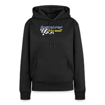 Busfahrer Bus Omnibus , Busfahrer was sonst (25) - Frauen Premium Bio Hoodie - Schwarz - Vorne - Julia (174cm)