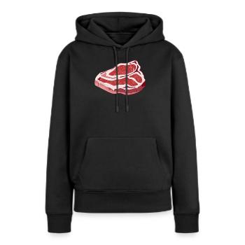 prächtiges rohes T Bone Steak für Grillpartys - Frauen Premium Bio Hoodie - Schwarz - Vorne - Julia (174cm)