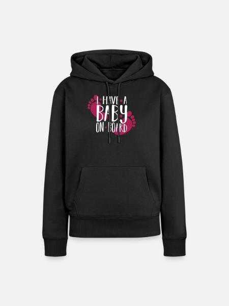 Baby on board - Frauen Premium Bio Hoodie - Schwarz