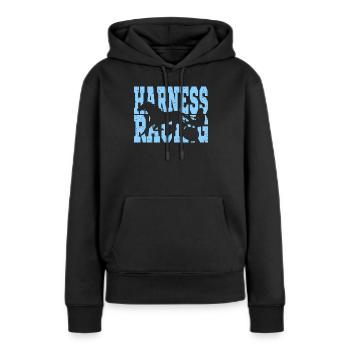 Traber trabrennen - Frauen Premium Bio Hoodie - Schwarz - Vorne - Julia (174cm)