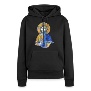 Jesus Christus Mosaik-Kunst in der Hagia-Sophia - Frauen Premium Bio Hoodie - Schwarz - Vorne - Julia (174cm)