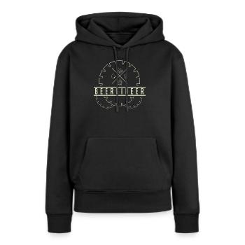 Bière Brasseur de bière - Sweat à capuche Premium bio Femme - noir - Devant - Julia (174cm)