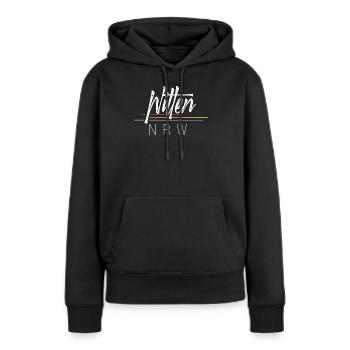 Witten NRW - Frauen Premium Bio Hoodie - Schwarz - Vorne - Julia (174cm)