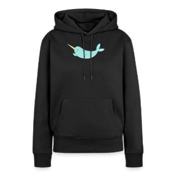 Narval - Sweat à capuche Premium bio Femme - noir - Devant - Julia (174cm)