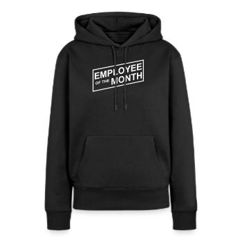 Employé du mois - Sweat à capuche Premium bio Femme - noir - Devant - Julia (174cm)