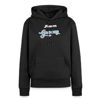 Team du marié team groom - Sweat à capuche Premium bio Femme - noir - Devant - Julia (174cm)