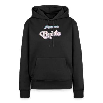 Team de la mariée team bride evjf - Sweat à capuche Premium bio Femme - noir - Devant - Julia (174cm)