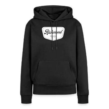 Emblème en écriture Richmond, Virginie - Sweat à capuche Premium bio Femme - noir - Devant - Julia (174cm)