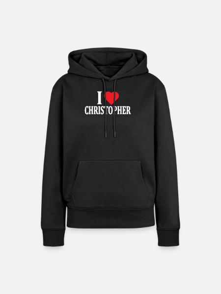 T-Shirt Ich liebe Christopher T-Shirt Geschenkidee - Frauen Premium Bio Hoodie - Schwarz