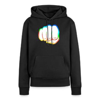 Poing serré coloré poing bosse cool symbole de logo cool - Sweat à capuche Premium bio Femme - noir - Devant - Julia (174cm)