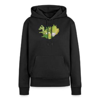 Iceland Urlaub Roadtrip Ringstraße Gletscher - Frauen Premium Bio Hoodie - Schwarz - Vorne - Julia (174cm)