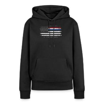 Drapeau américain robuste avec accent bleu - Sweat à capuche Premium bio Femme - noir - Devant - Julia (174cm)