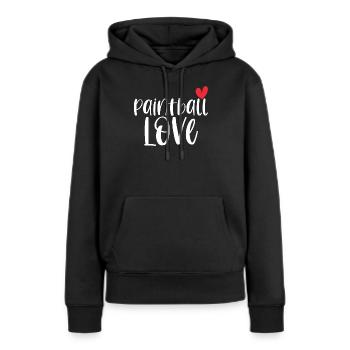 Paintball Love Paintballer Gotcha Cadeau - Sweat à capuche Premium bio Femme - noir - Devant - Julia (174cm)