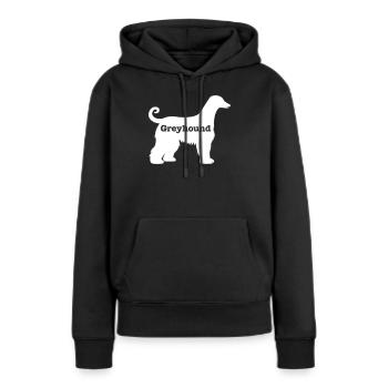Lévrier - Sweat à capuche Premium bio Femme - noir - Devant - Julia (174cm)