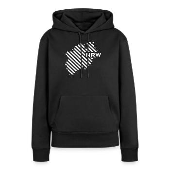 NRW Karte - Frauen Premium Bio Hoodie - Schwarz - Vorne - Julia (174cm)