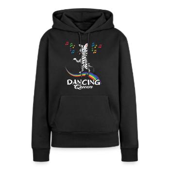 Danseur zèbre dansant dans l’arc-en-ciel - Sweat à capuche Premium bio Femme - noir - Devant - Julia (174cm)