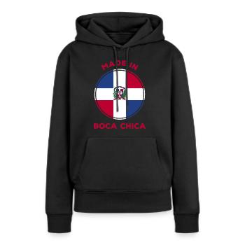 Boca Chica République dominicaine - Sweat à capuche Premium bio Femme - noir - Devant - Julia (174cm)