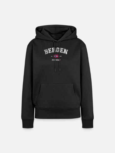 Bergen Norway - Frauen Premium Bio Hoodie - Schwarz