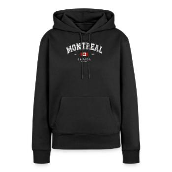 Montreal Canada - Frauen Premium Bio Hoodie - Schwarz - Vorne - Julia (174cm)