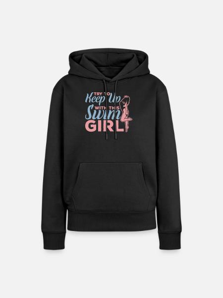 Schwimmsportlerin - Frauen Premium Bio Hoodie - Schwarz
